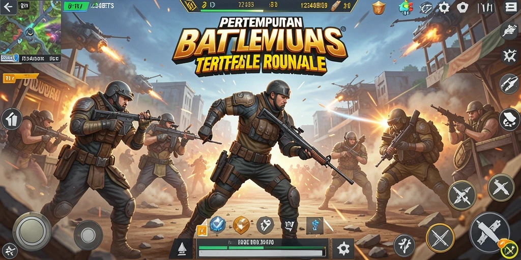 Tangkapan layar gameplay seru di 1234BETS Battle Royale.