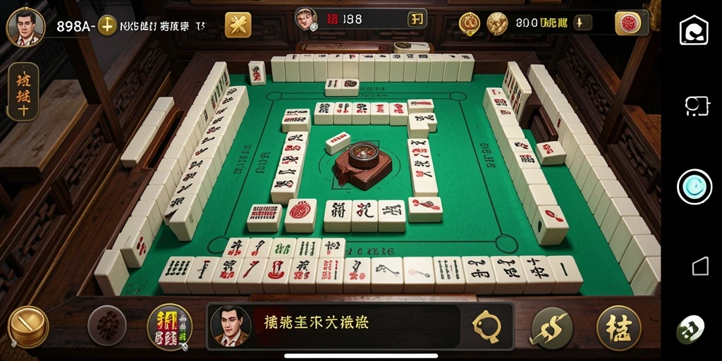 Tampilan gameplay seru dari 898A dalam permainan Mahjong.