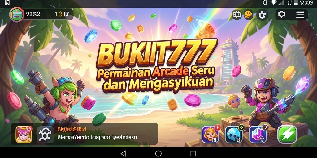 Screenshot utama BUKIT777 menunjukkan aksi gameplay Arcade yang seru.