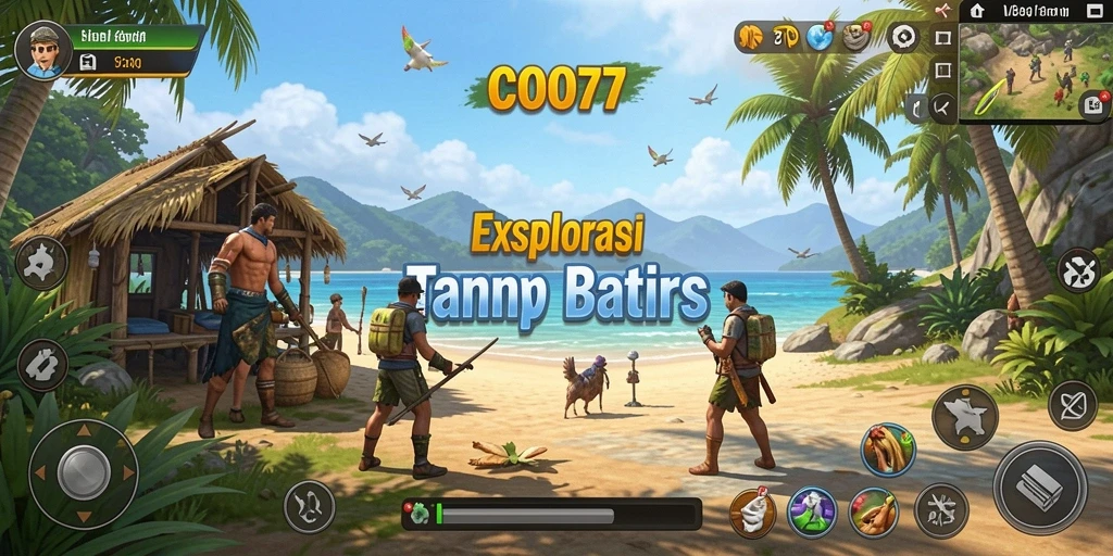 Screenshot menunjukkan pemain menjelajahi lingkungan Open World yang kaya.