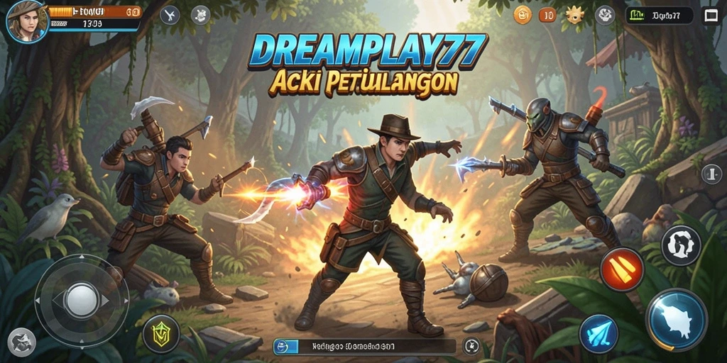Tampilan menegangkan dalam gameplay DREAMPLAY77 saat melawan musuh.
