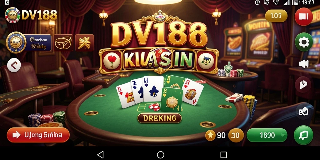 Tampilan gameplay DV188 dengan aksi seru di kasino.