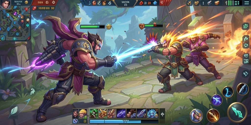 Tampilan gameplay aksi seru dalam FOMOTOTO dengan karakter unik.