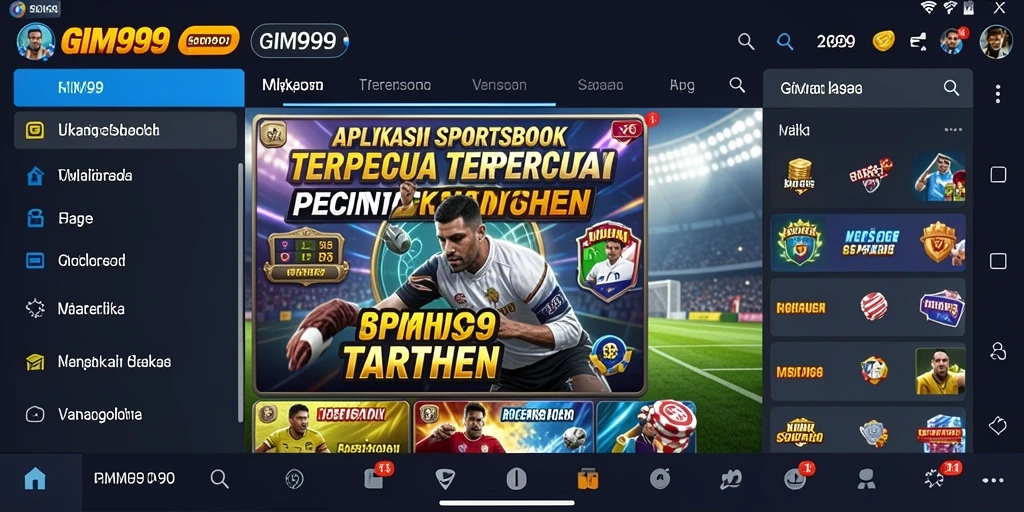 Tampilan utama GIM999 menampilkan berbagai pilihan taruhan olahraga.