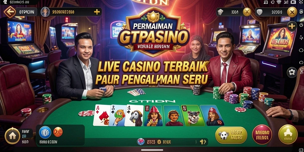 Tampilan menarik dari permainan Live Casino GTPIDN dengan dealer asli.