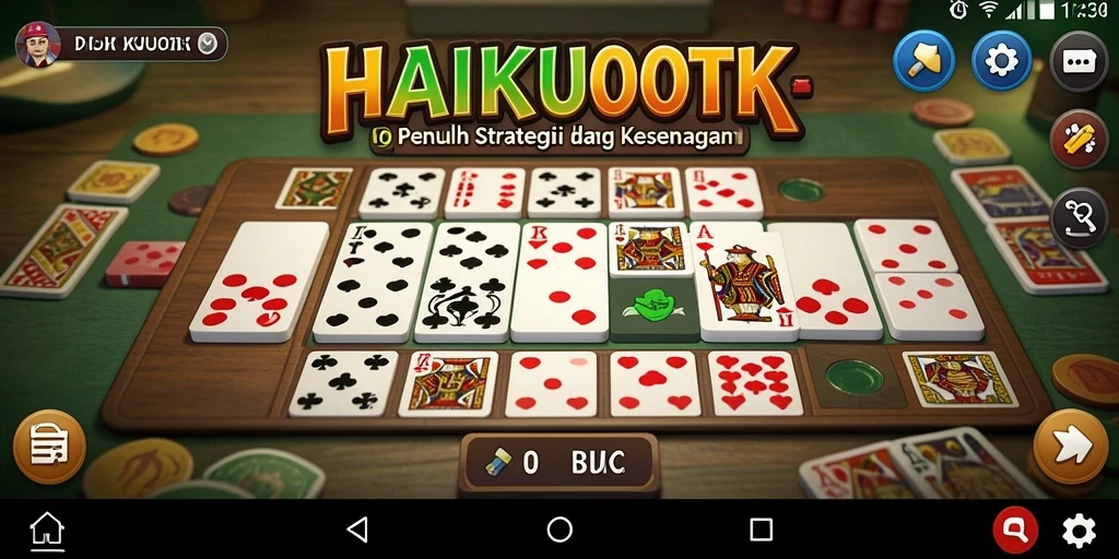 Screenshot utama HAIKUOTK yang menunjukkan gameplay Domino yang menarik.