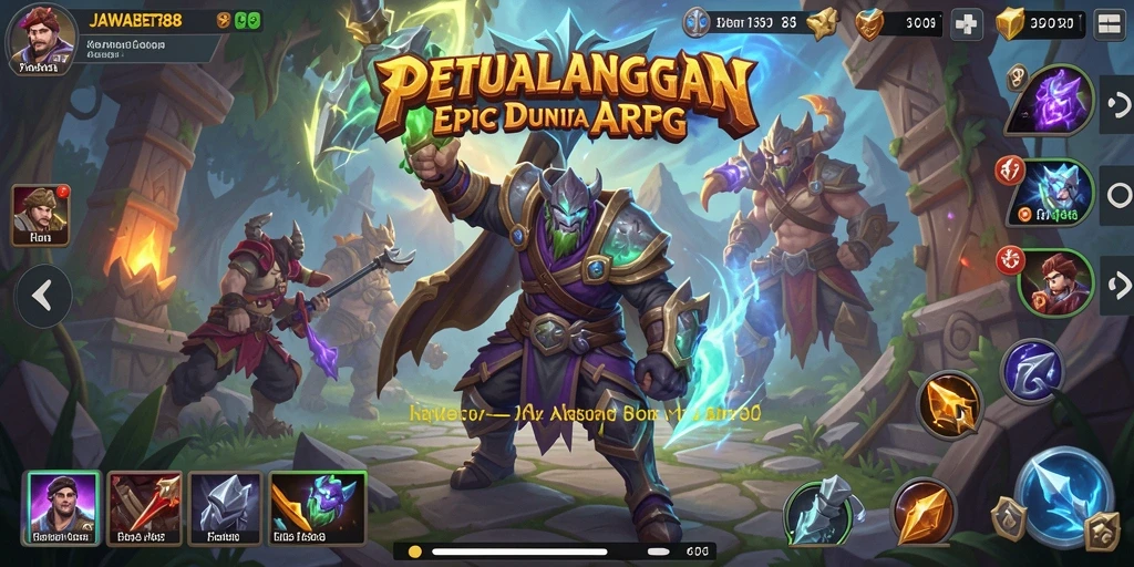 Tampilan gameplay JAWABET88 yang penuh aksi dan petualangan.