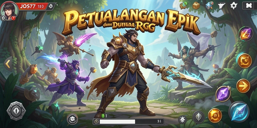Tangkapan layar menunjukkan aksi pertempuran seru dalam JOS77.