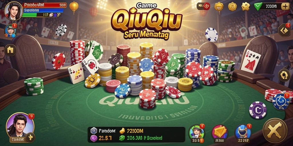 Tampilan screenshot permainan QiuQiu yang menarik dan penuh aksi.