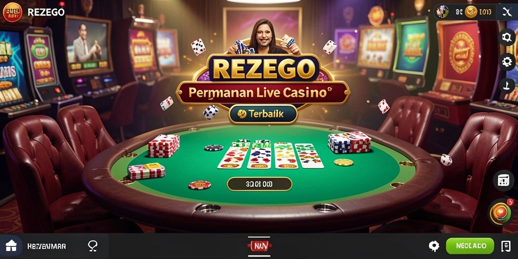 Tampilan gameplay Live Casino REZEGO yang menakjubkan dan interaktif.