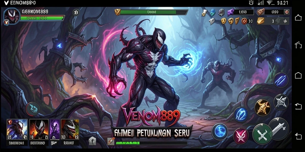 Tangkapan layar gameplay <strong>VENOM889</strong> yang menampilkan aksi pertempuran yang intens.